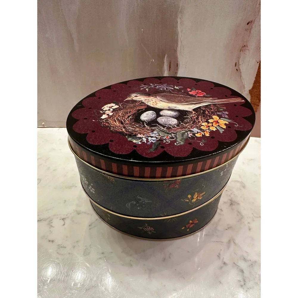 Vintage 1996 Tracy Porter Midwest of Cannon Falls Bird Nest Oval Decorative Tins